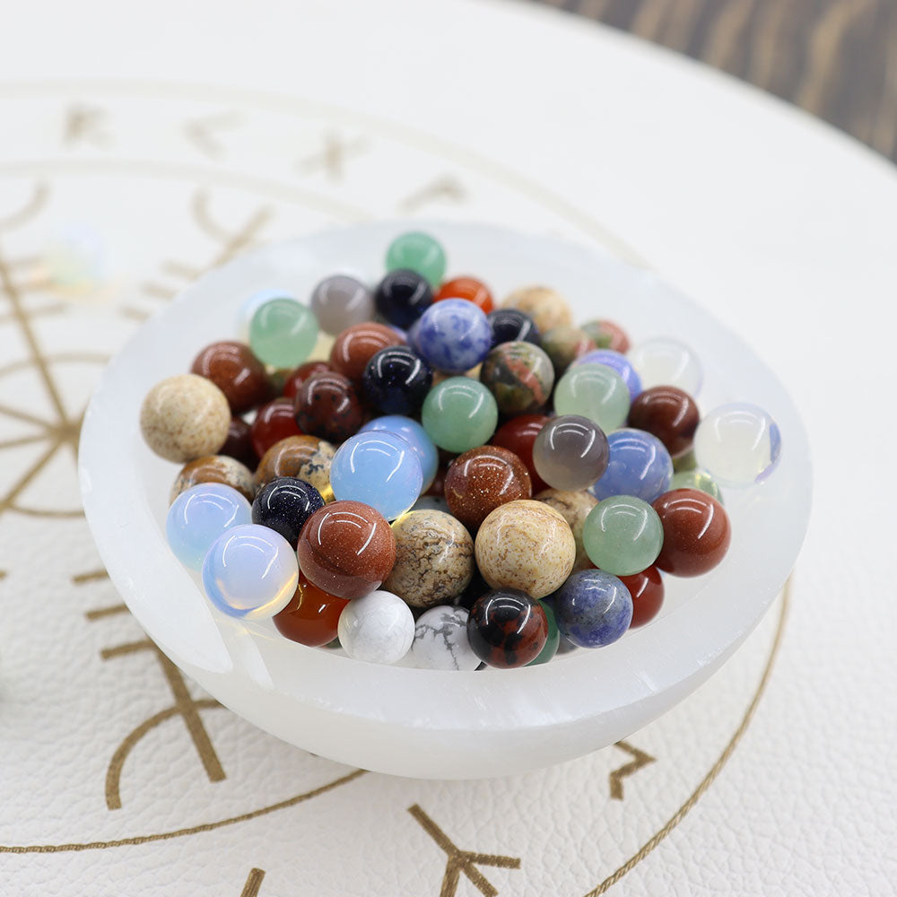 10mm Round Natural Crystal Beads Set 30pcs Energy Healing Stones