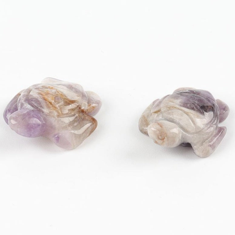 Mini 1.04" Amethyst Crystal Turtle Carving for Healing