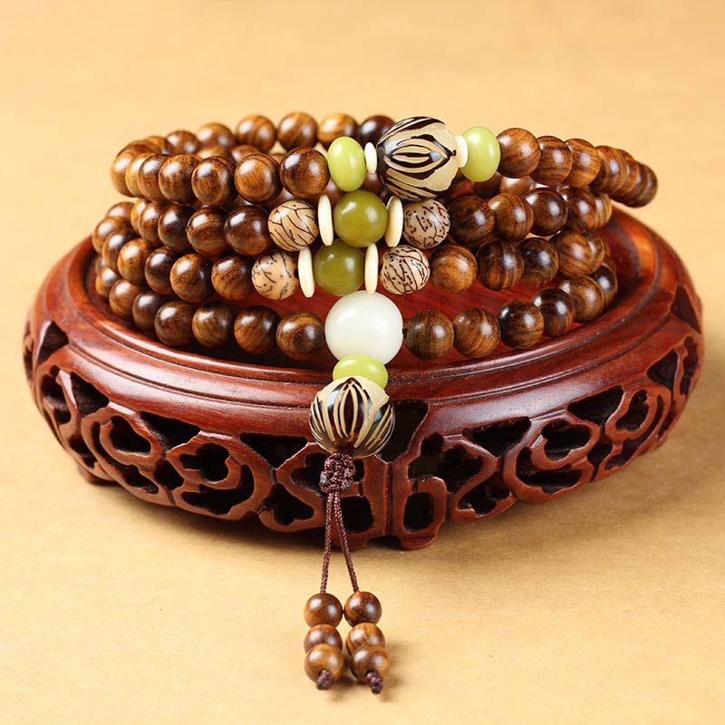 6mm Tibetan Rosewood Lotus Protection Bracelet