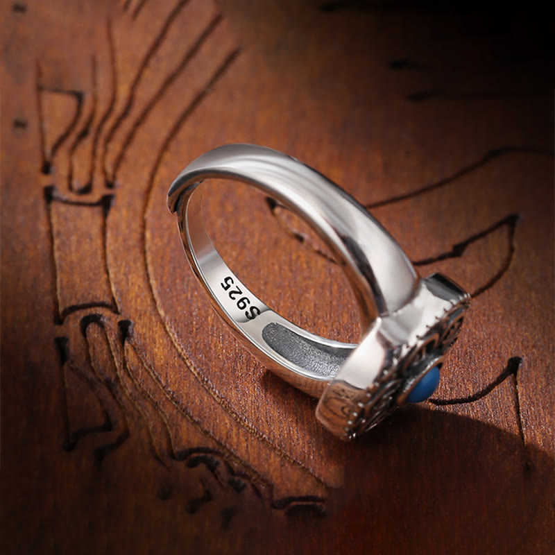 Adjustable Copper Om Mani Padme Hum Ring Spiritual Peace