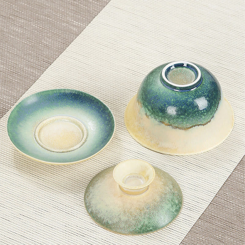 Porcelain Gaiwan Zen Tea Cup & Saucer 150ml Ceramic Set