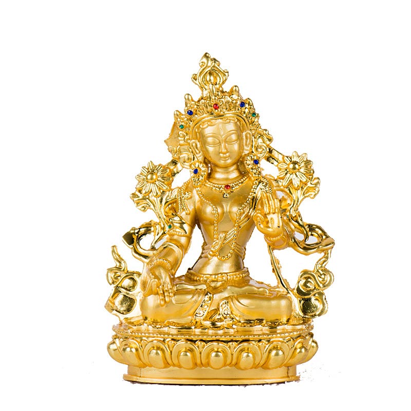 Gold Plated Bodhisattva White Tara Statue for Hope & Protection