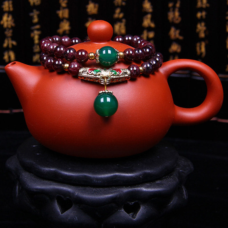 7mm Garnet Healing Bracelet for Calm & Protection