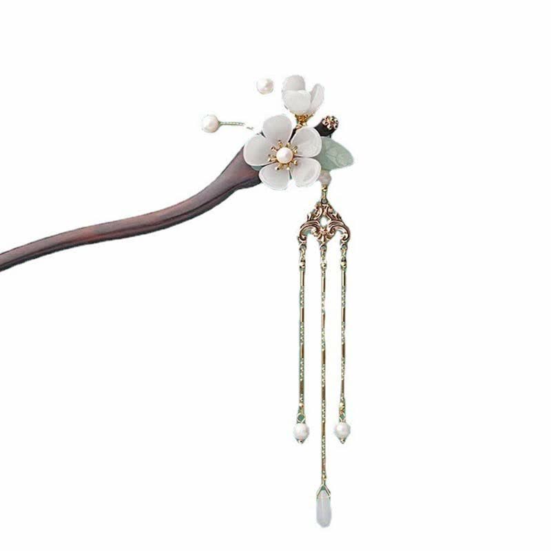 Ebony Protection Hairpin | Chinese Flower Blessing Decoration