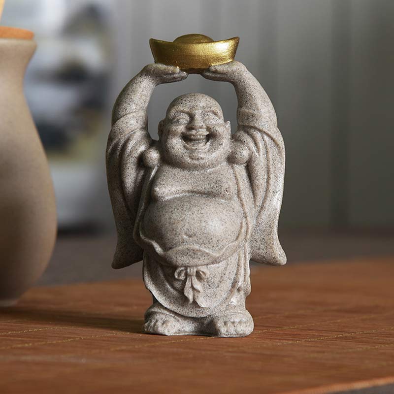 Laughing Buddha Resin Statue Blessing Home Decor 7.5cm