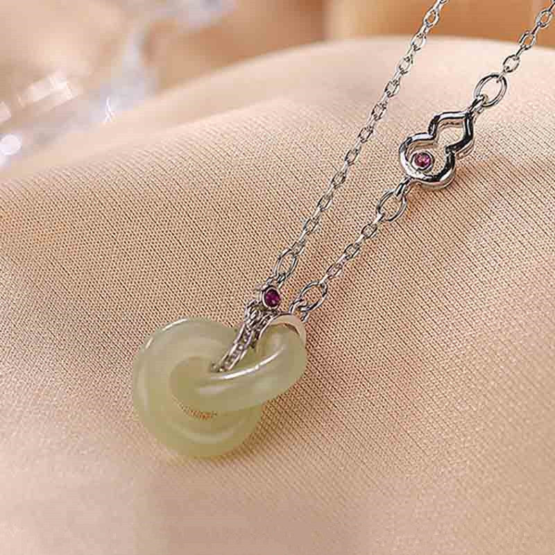 Unisex 12mm Jade Necklace with Silver Chain for Prosperity