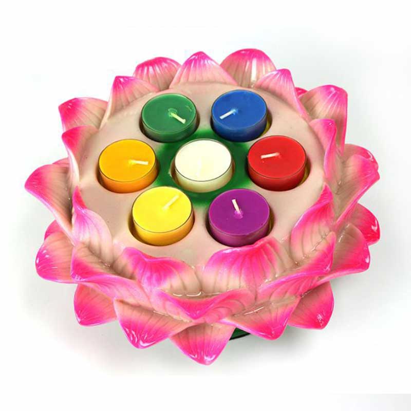 Lotus Flower Meditation Candle Holder 9.4cm for Ritual Altars
