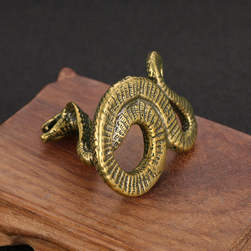4cm Solid Brass Year of the Snake Copper Home Decoration