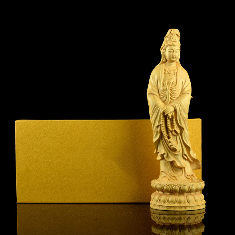 Avalokitesvara Boxwood Zen Blessing Home Decoration