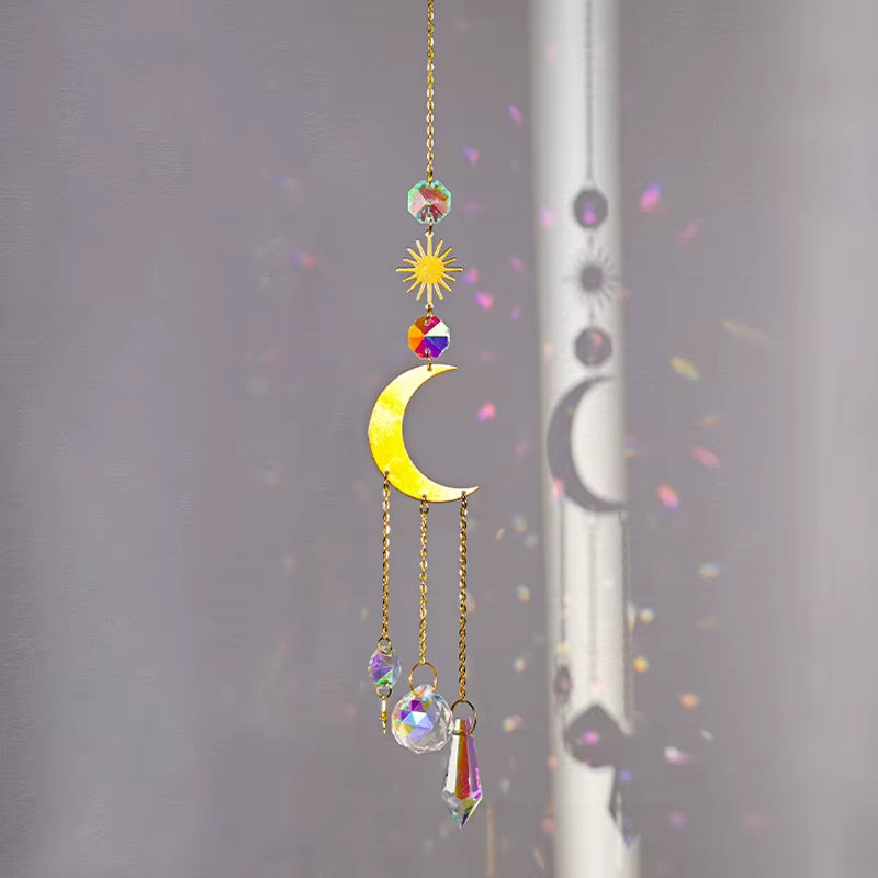 Crystal Suncatcher Outdoor Wind Chime Hanging Crystal Angel Butterfly Pendants Garden Tree Decor Window Drop Bell Hanging Decor