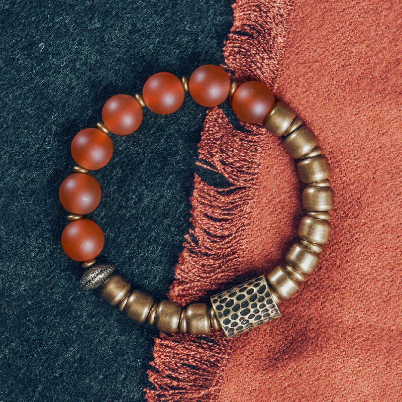 10mm Red Agate Confidence Bracelet for Fortune