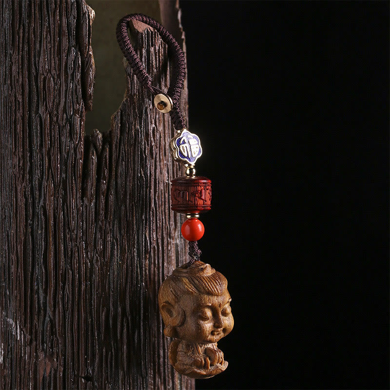 Chinese Zodiac Green Sandalwood Protection Key Chain