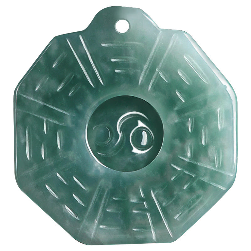Natural Jade Feng Shui Bagua Yin Yang Prosperity Necklace