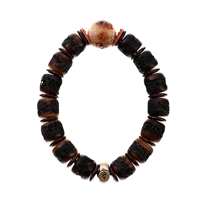 Sterling Silver Yak Bone Chinese Zodiac Bracelet 14mm Strength