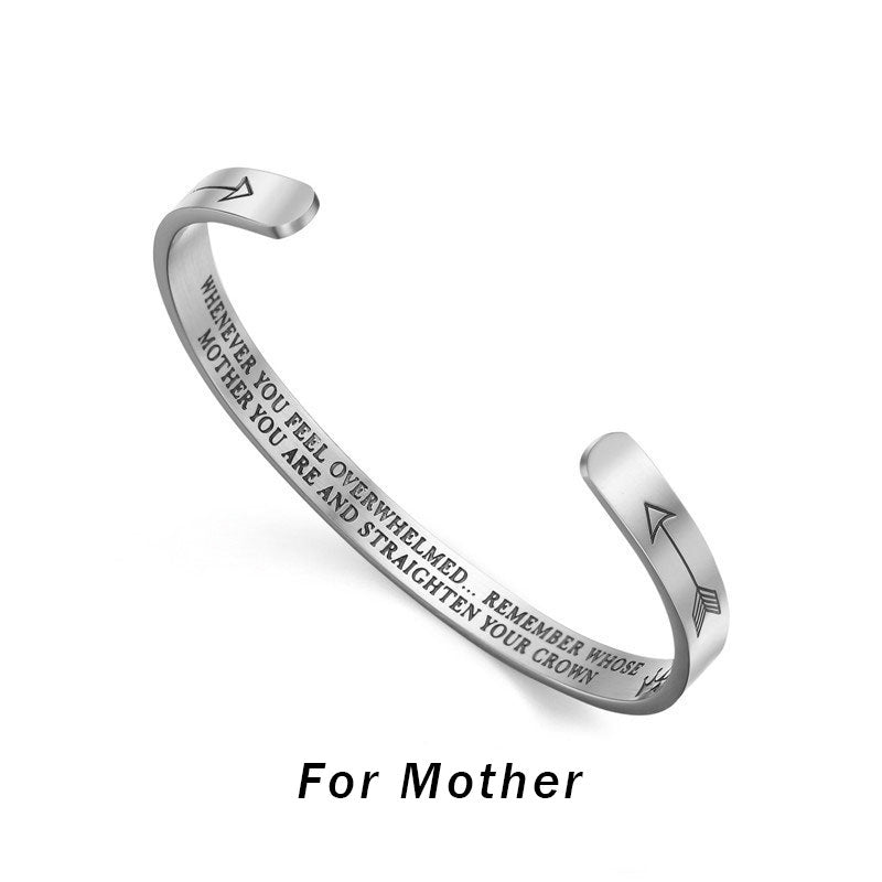 Adjustable Stainless Steel Spiritual Bracelet with Personalized Engraving