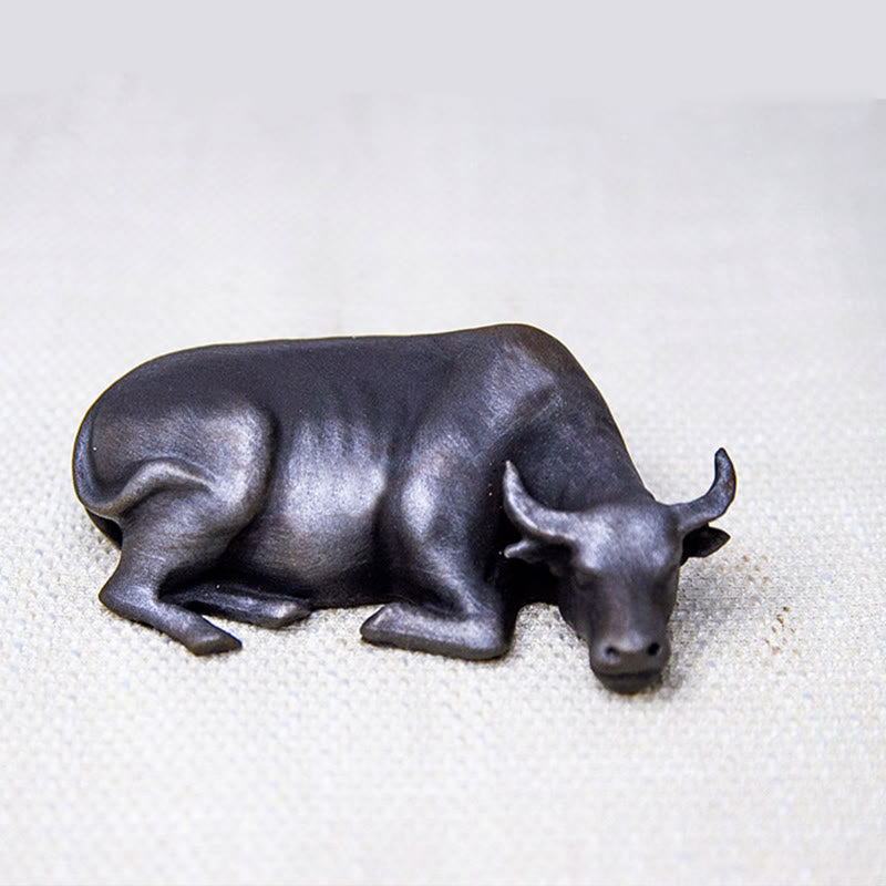 4in Water Buffalo Statue Iron Powder Resin | Feng Shui Decor