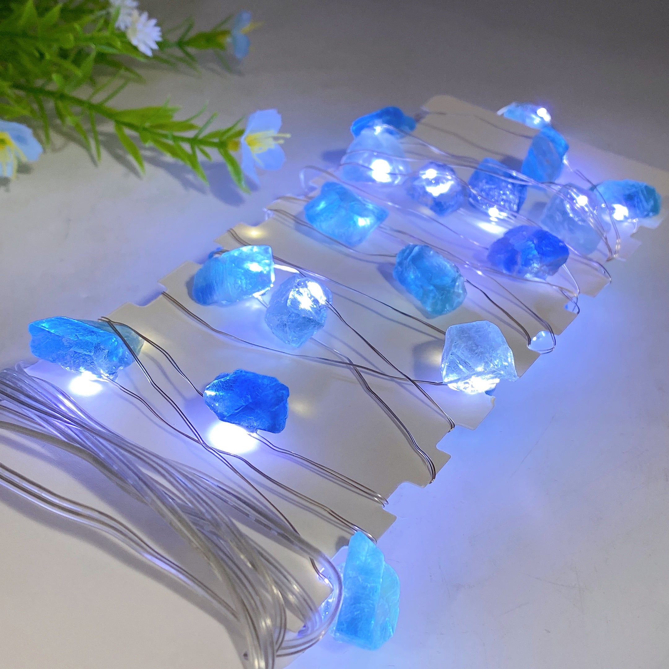 4m Raw Crystal LED Light for Healing & Decor