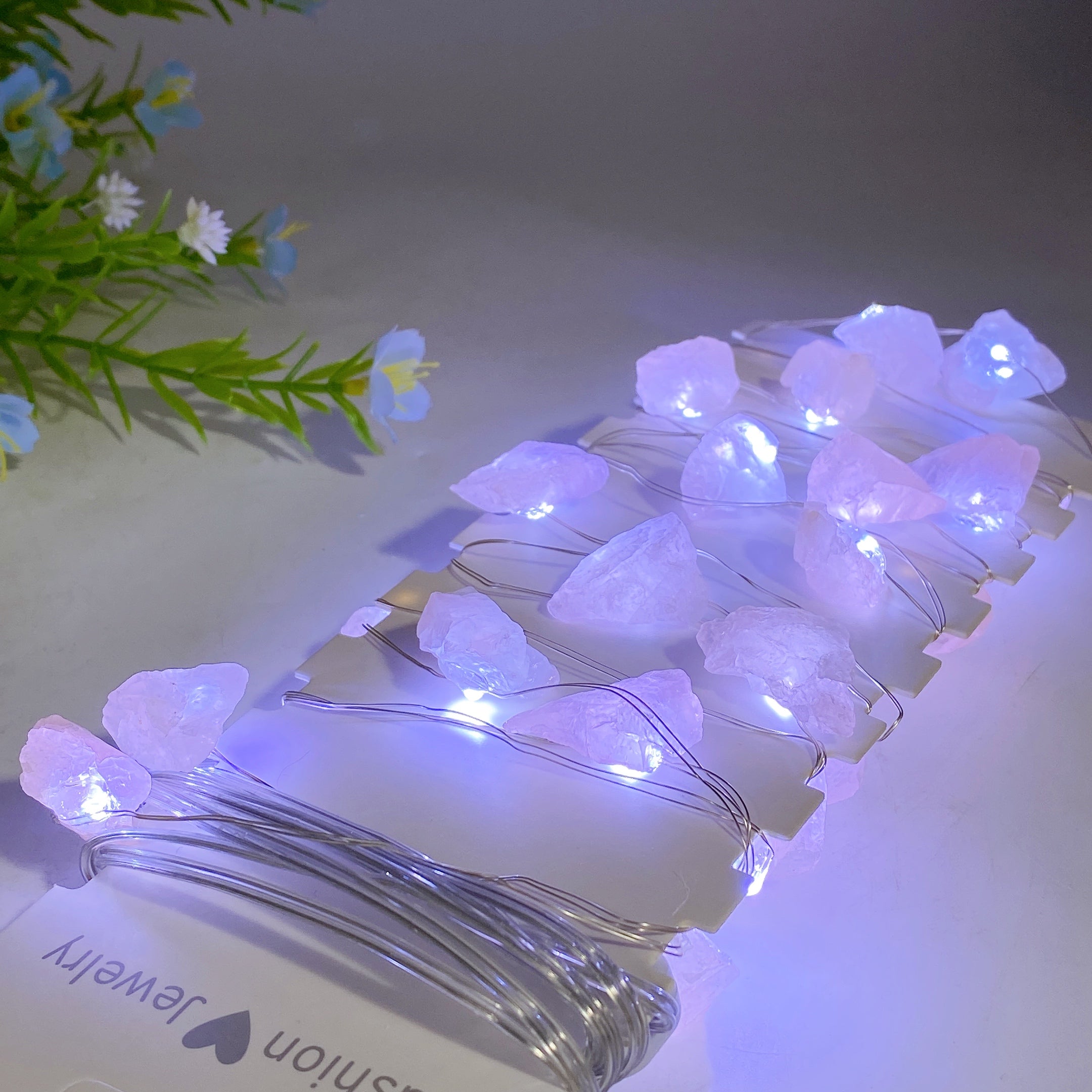4m Raw Crystal LED Light for Healing & Decor