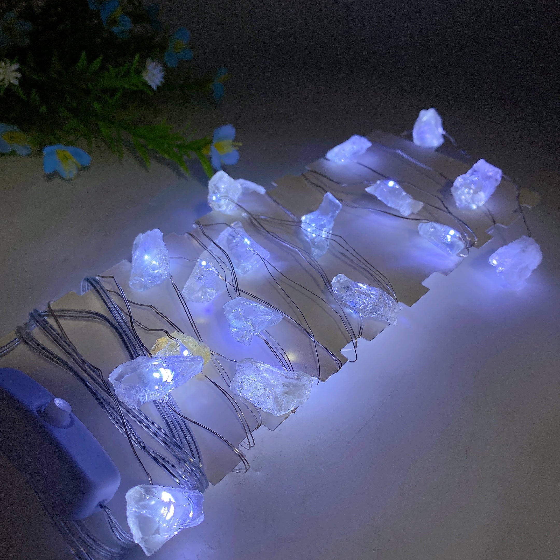 4m Raw Crystal LED Light for Healing & Decor
