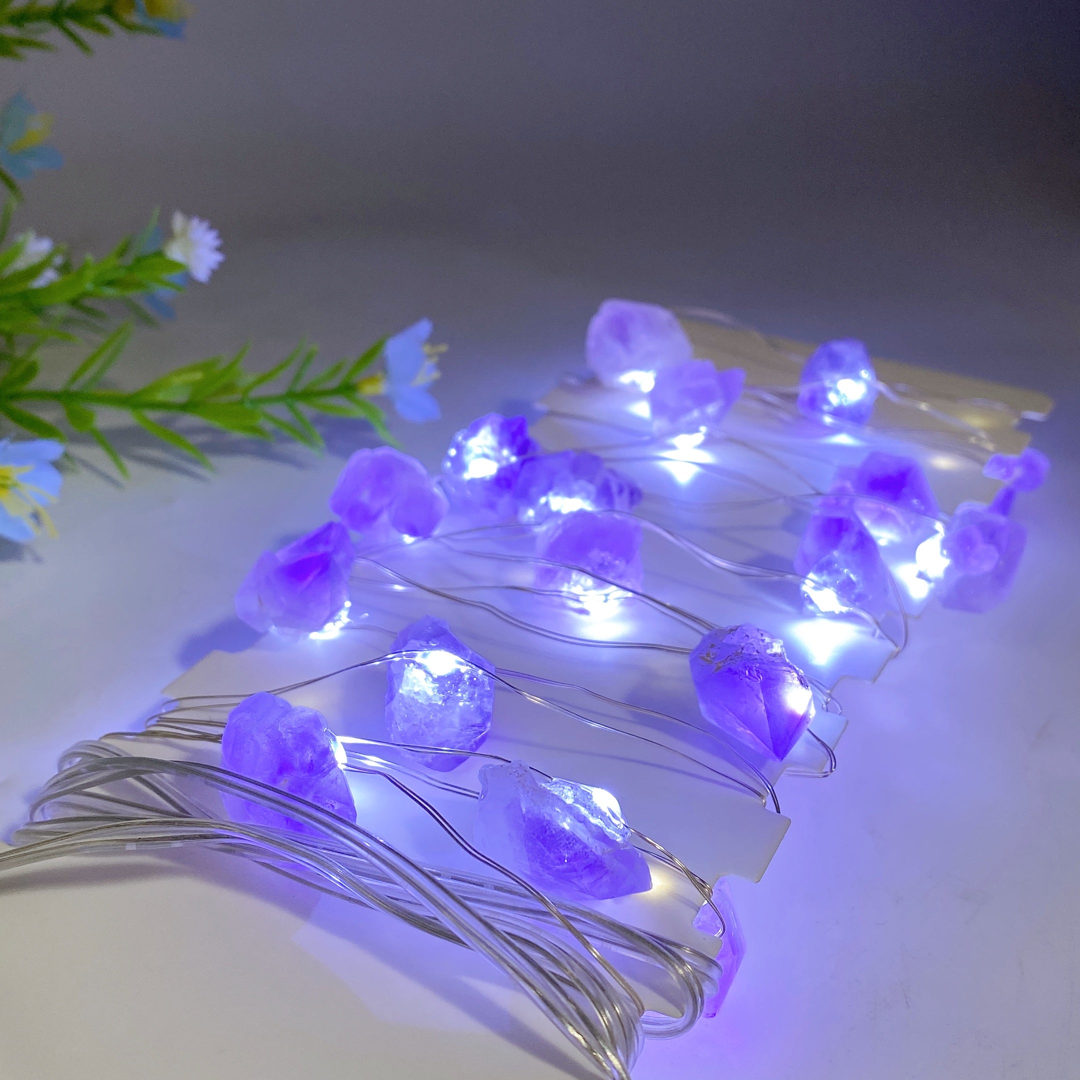 4m Raw Crystal LED Light for Healing & Decor