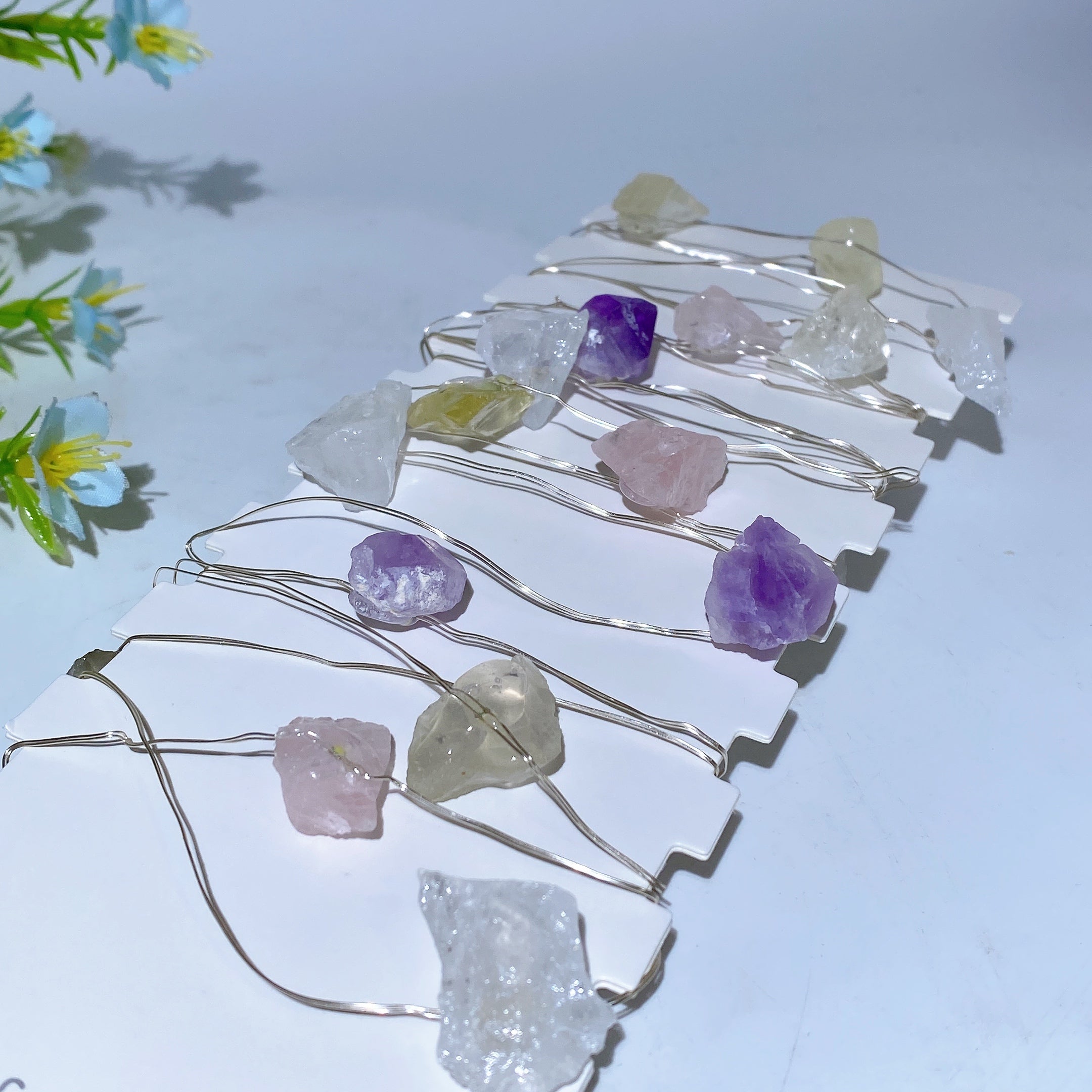 4m Raw Crystal LED Light for Healing & Decor