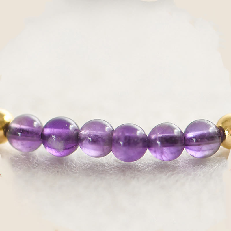 4mm Amethyst & Gold Plated Stress Relief Bracelet