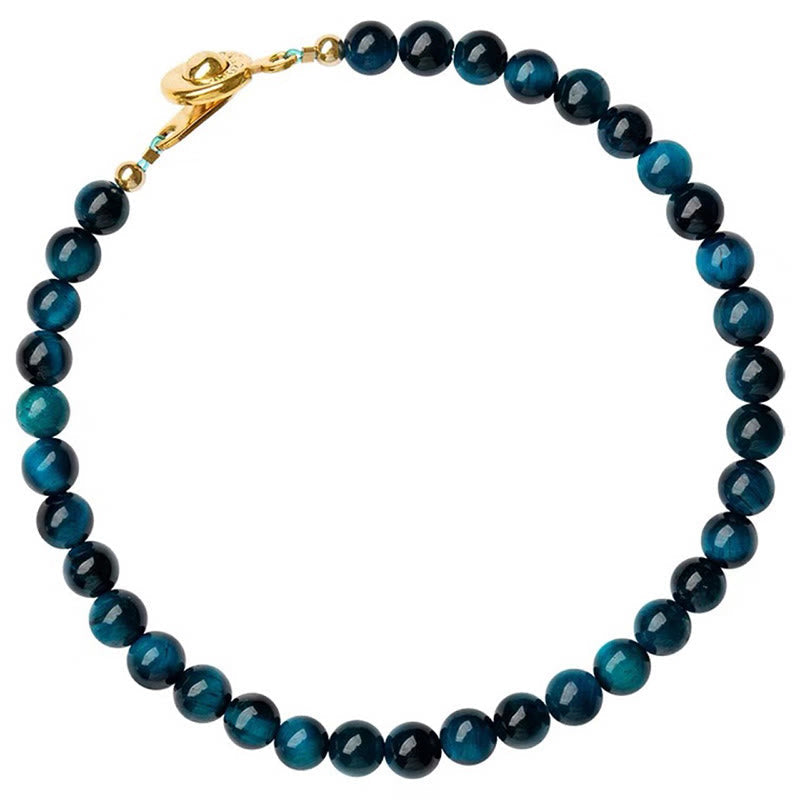 4mm Blue Tiger Eye Protection Chain Bracelet