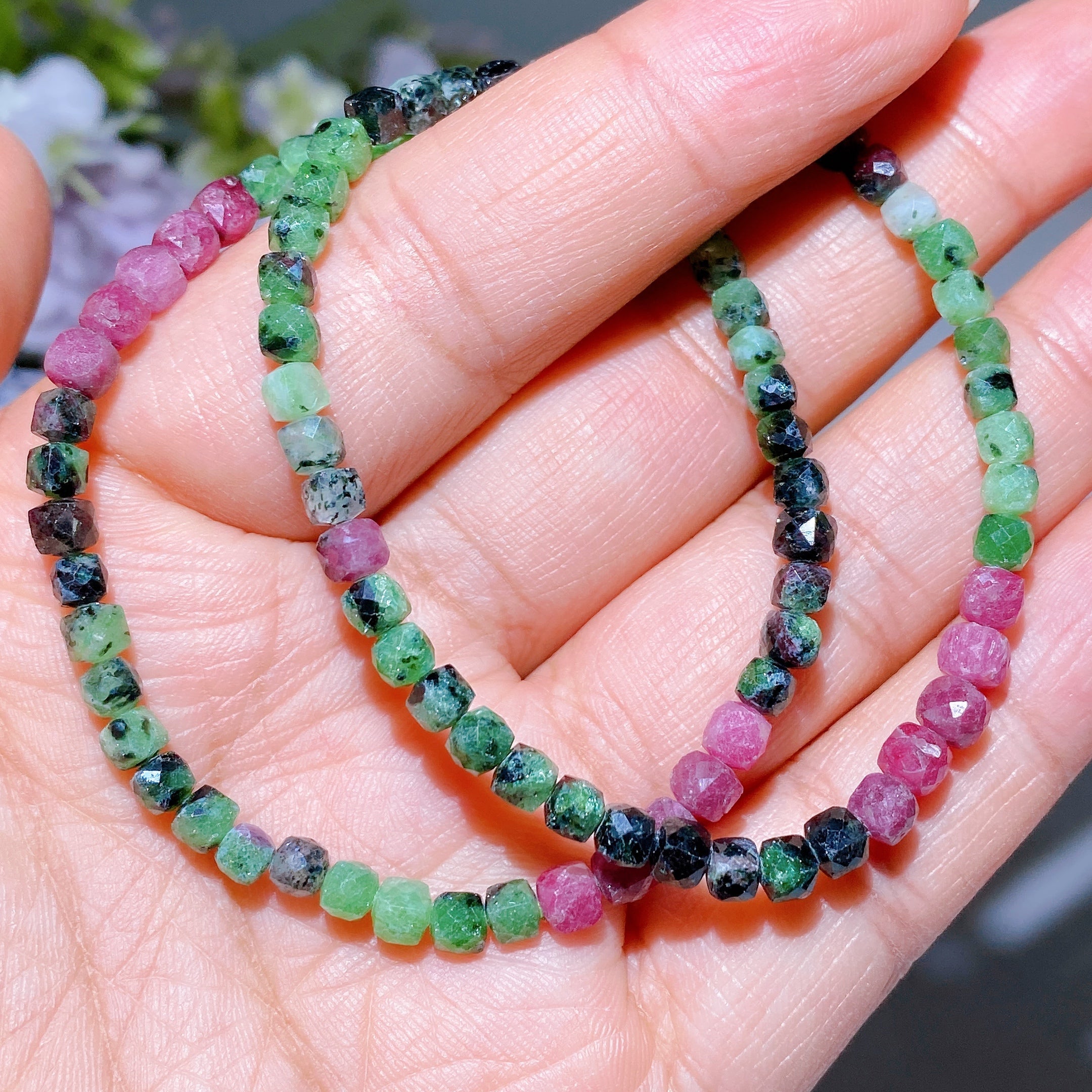 4mm Faceted Crystal Cube Healing Bracelet | Healing Sounds