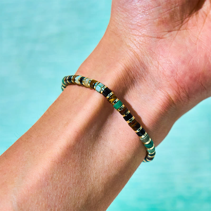 4mm Hematite Tiger Eye Support Bracelet Unisex