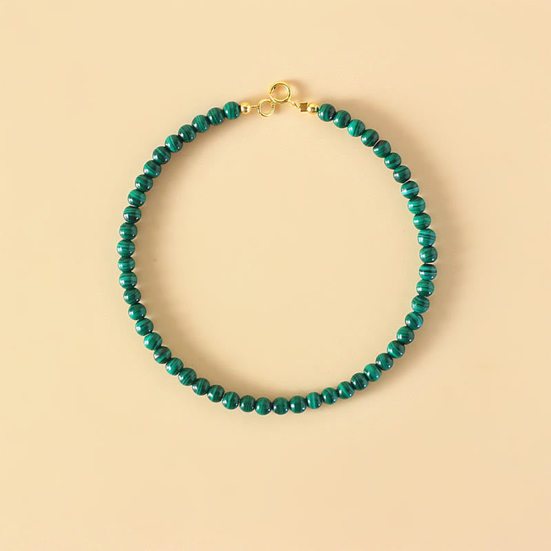 4mm Malachite 14k Gold Anti-Anxiety Bracelet