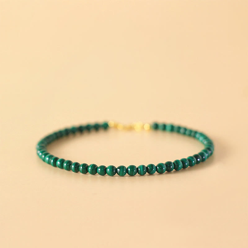 4mm Malachite 14k Gold Anti-Anxiety Bracelet