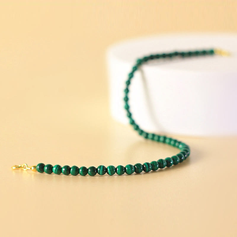 4mm Malachite 14k Gold Anti-Anxiety Bracelet