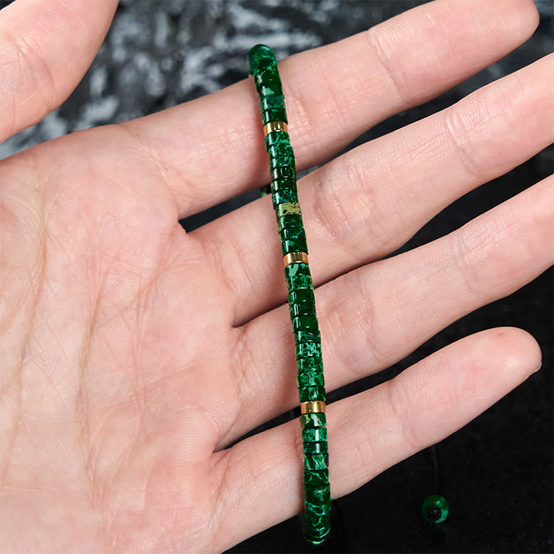 4mm Malachite Anti-Anxiety Bracelet for Emotional Balance