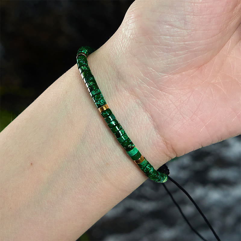 4mm Malachite Anti-Anxiety Bracelet for Emotional Balance