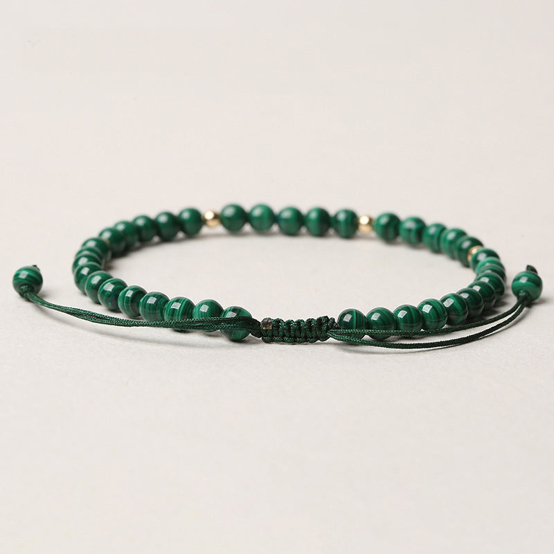 4mm Malachite Bracelet for Anxiety & Calmness