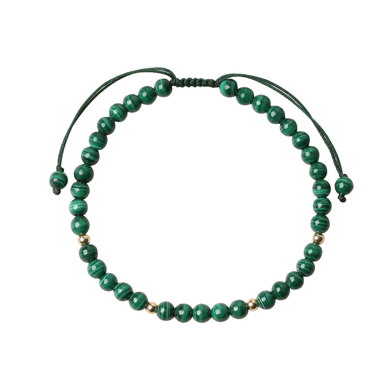 4mm Malachite Bracelet for Anxiety & Calmness