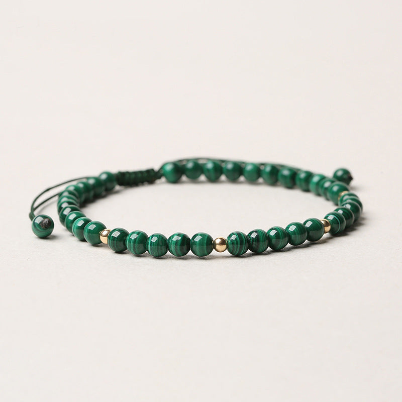 4mm Malachite Bracelet for Anxiety & Calmness