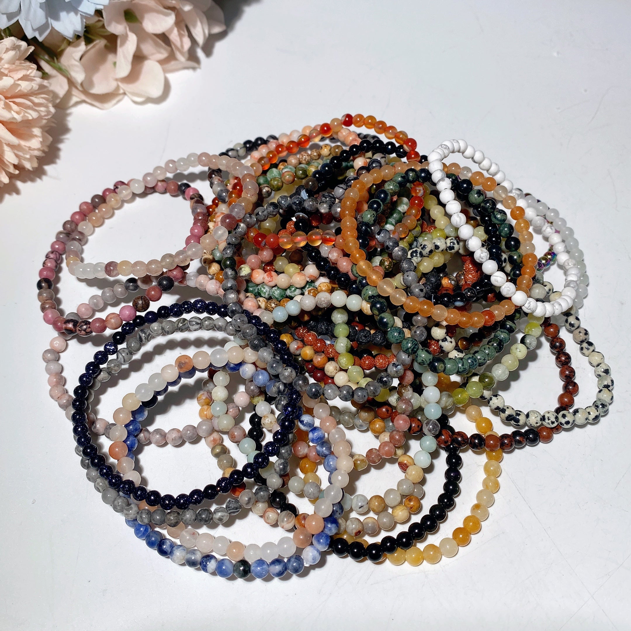 4mm Mixed Crystal Healing Bracelet for Spiritual Balance and Energy