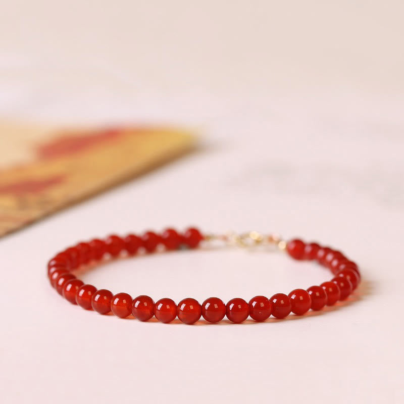 4mm Red Agate Calm Bracelet for Emotional Balance