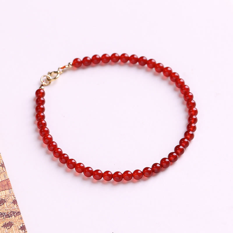 4mm Red Agate Calm Bracelet for Emotional Balance