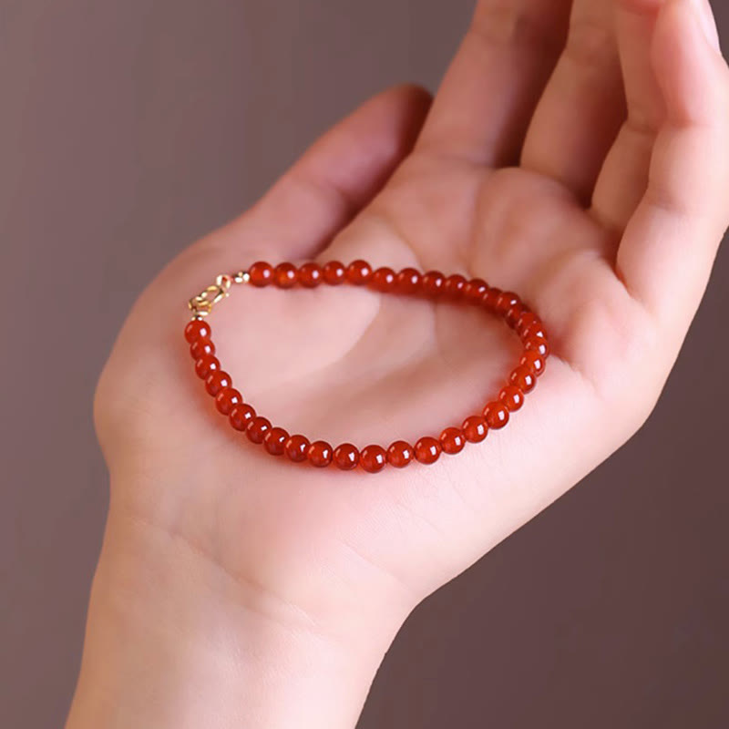 4mm Red Agate Calm Bracelet for Emotional Balance