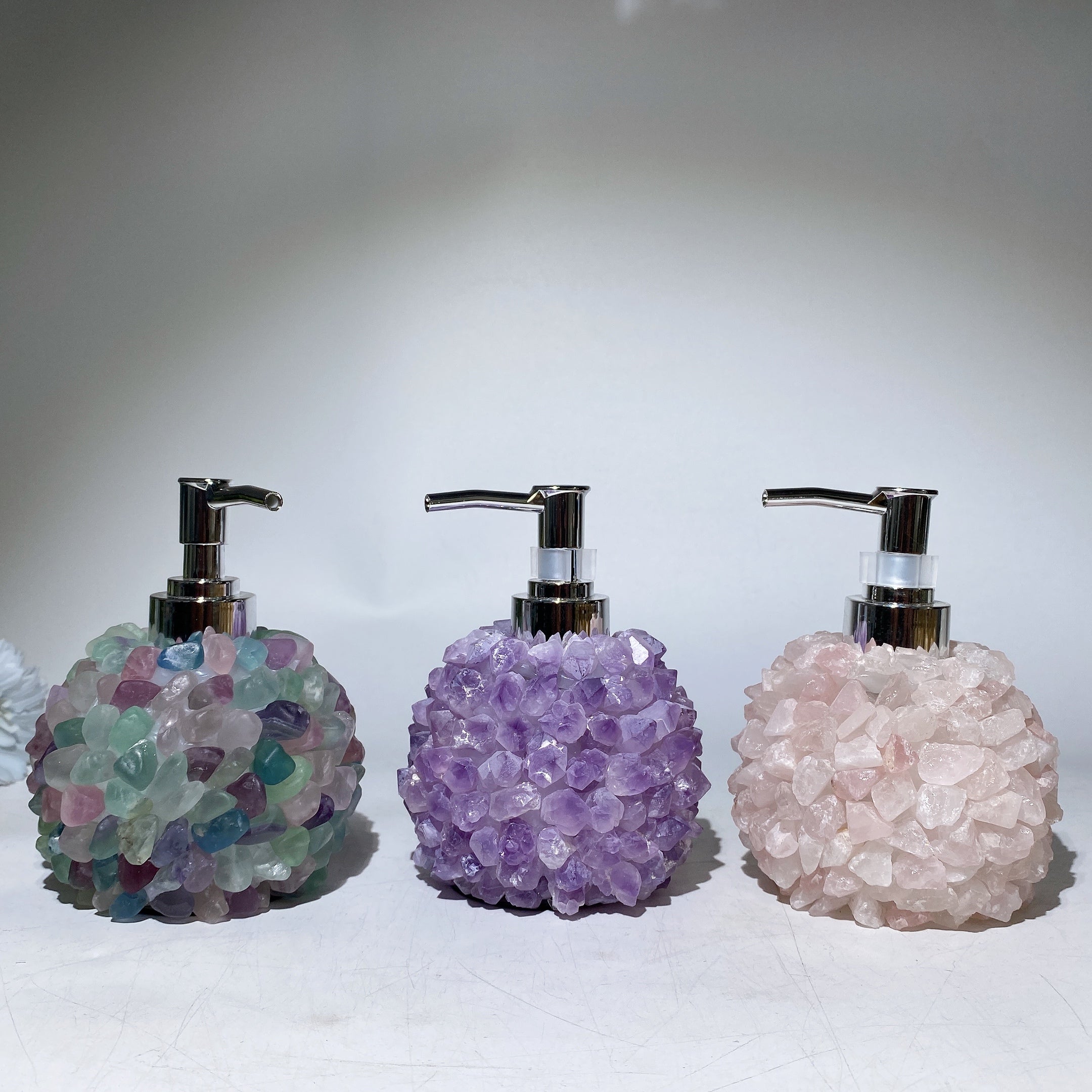 5.0in Healing Crystal Chips Display Bottle with Pump
