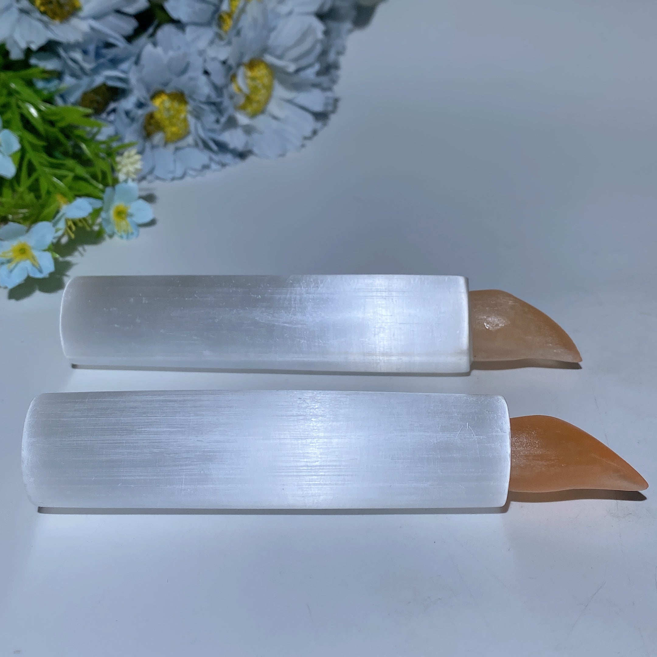 5.1 inch Selenite Candle Crystal Carving for Healing