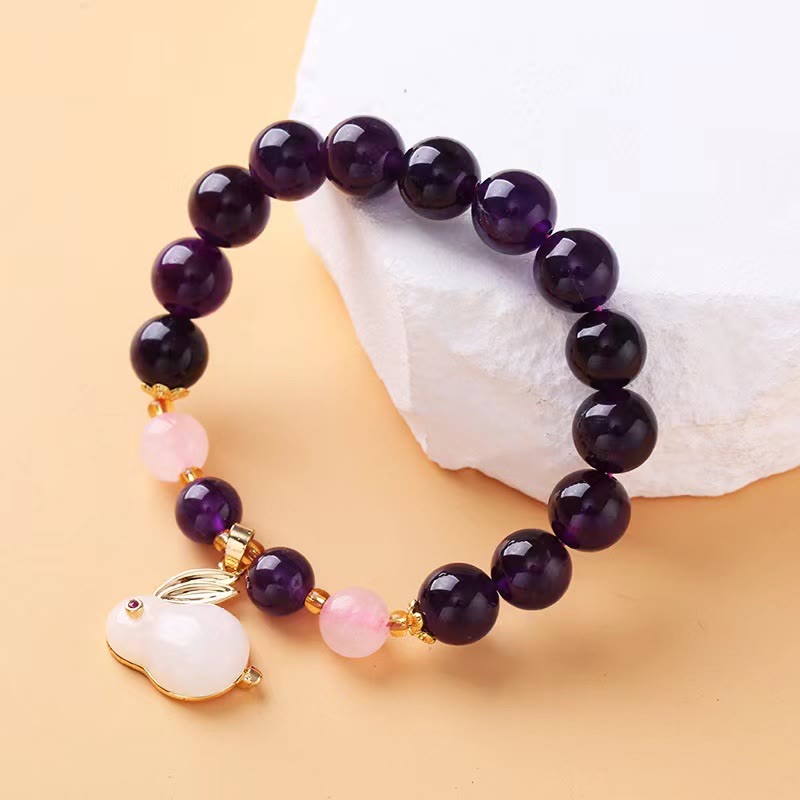5.5-6.3 Inch Amethyst Inner Peace Bracelet for Women