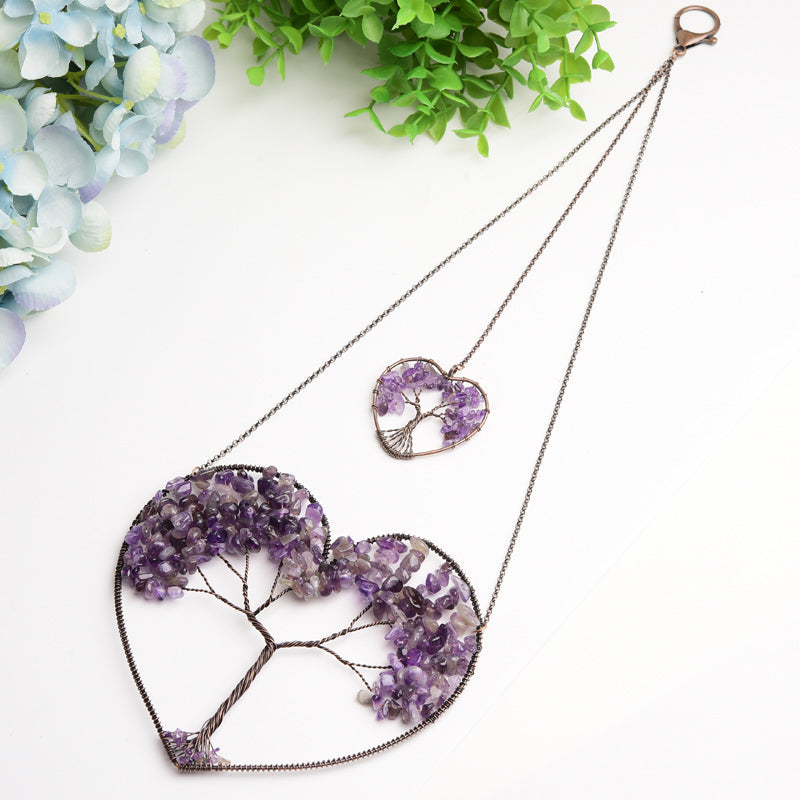 5.5 inch Chakra Crystal Heart Ornament for Healing