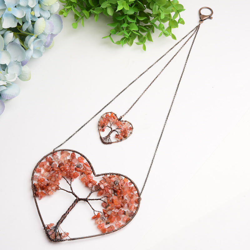 5.5 inch Chakra Crystal Heart Ornament for Healing