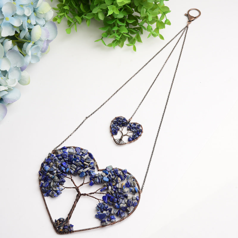 5.5 inch Chakra Crystal Heart Ornament for Healing
