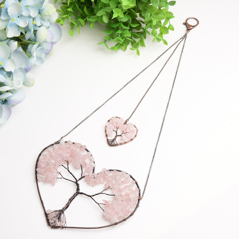 5.5 inch Chakra Crystal Heart Ornament for Healing