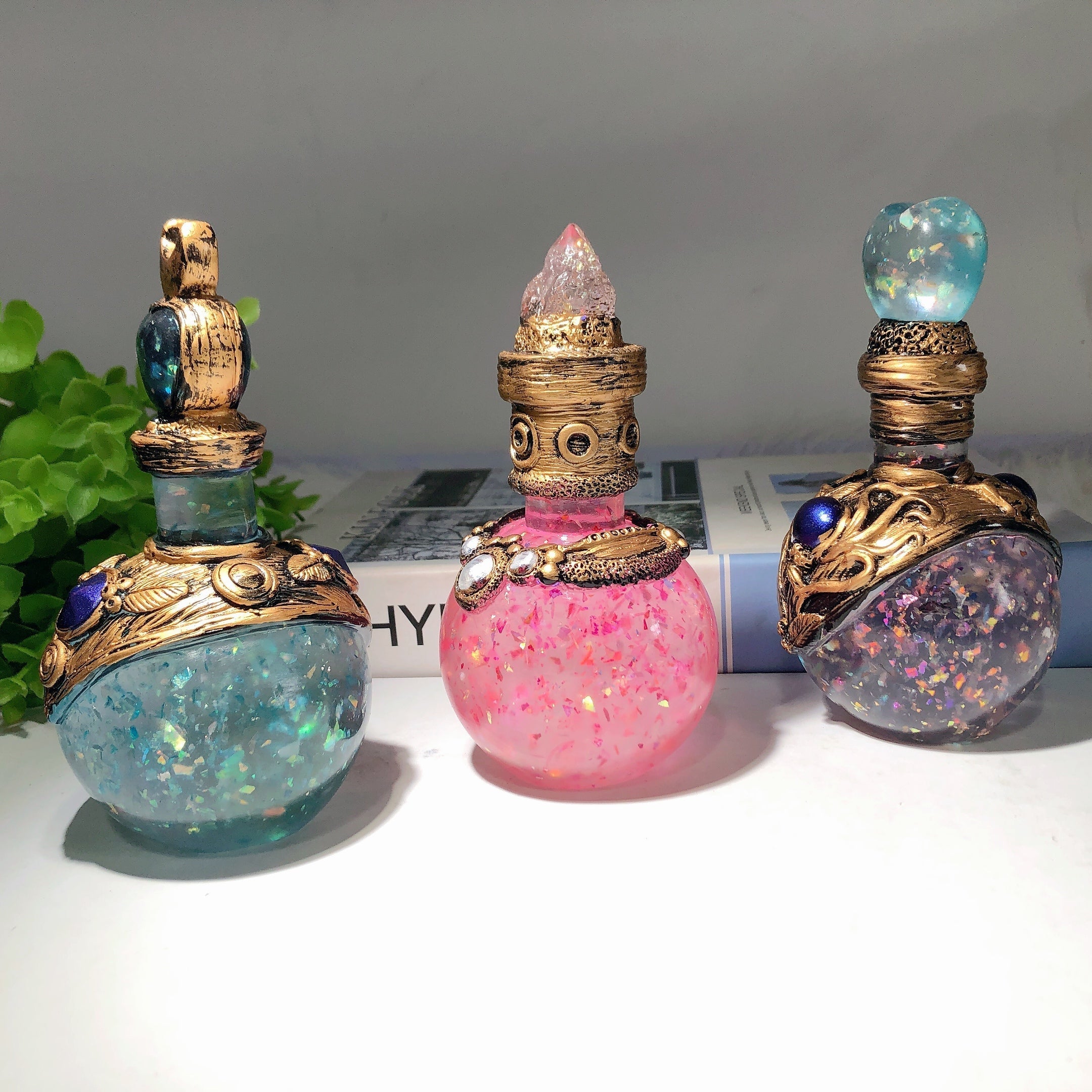 5.5 inch Resin Magic Potion Bottle for Crystal Healing