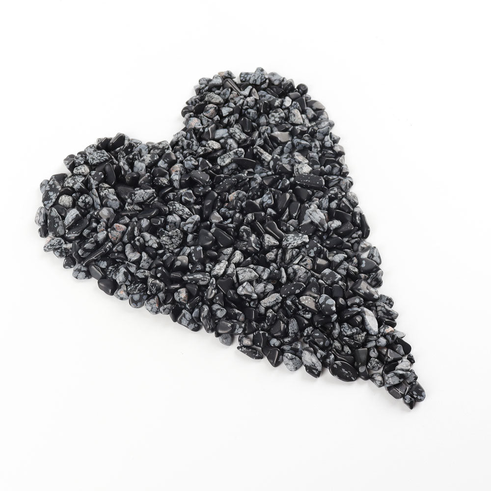 5-7mm Snowflake Obsidian Tumbled Stones Chips Healing